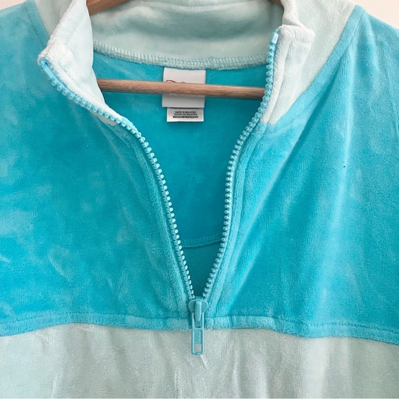 Vintage Disney Winnie the Pooh Teal Velour Sleep Nightgown Tigger Christmas Med - Picture 9 of 11